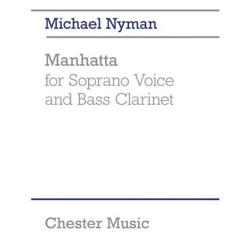 Manhatta For Sop And Bass Clarinet (Softcover Book)