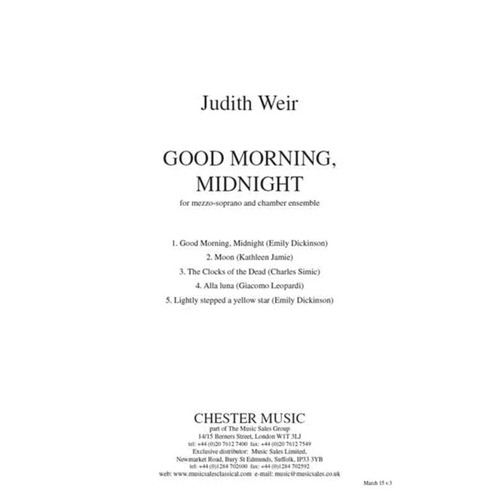 Good Morning Midnight Vocal Score