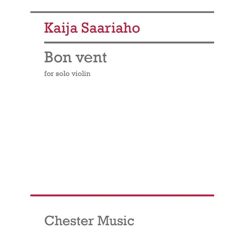 Saariaho - Bon Vent For Solo Violin Softcover Book (Violin)