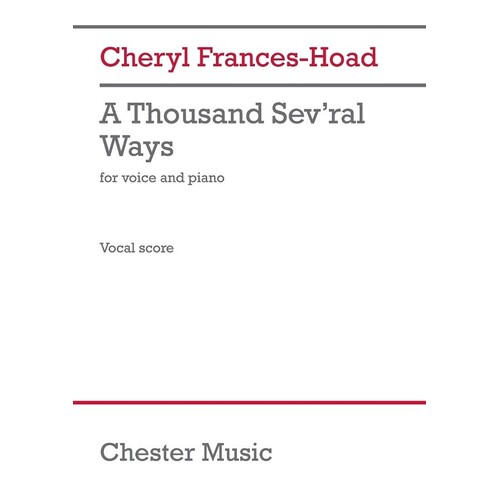 Frances-Hoad - A Thousand Sev'Ral Ways Soprano/Piano Softcover Book (Vocal)