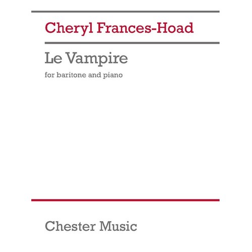 Frances-Hoad - Le Vampire For Baritone/Piano Softcover Book (Vocal)