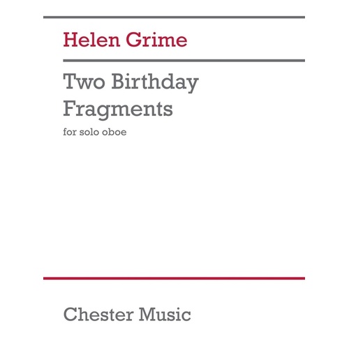 Grime - 2  Birthday Fragments For Solo Oboe Softcover Book (Oboe)