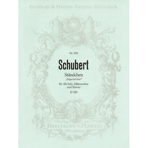 Standchen Op Post 135 D920 TTBB Choral Score
