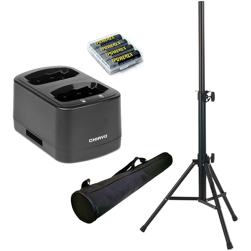 Chiayo CHGV2KPACK Accessory Pack: HC92, 4x 2700mAh AA Batteries, ST50 Stand & SB45 Bag to suit Challenger & Victory system