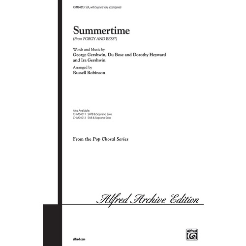 Summertime Choral Sheet Music Arrangement by Russell Robinson