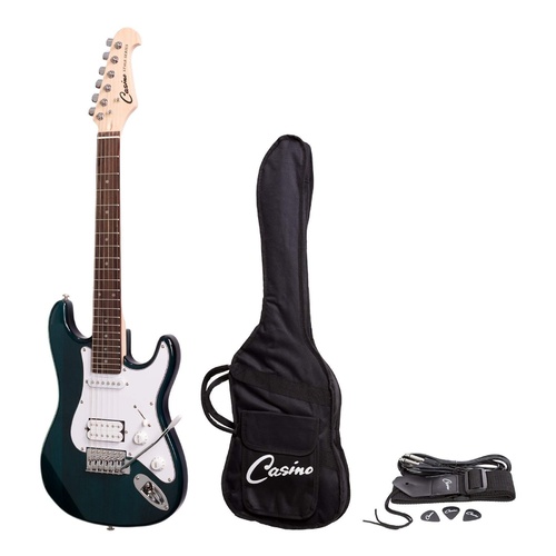Casino ST-Style 3/4 Size Electric Guitar Set (Transparent Blue)