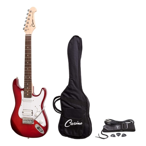 Casino ST-Style 3/4 Size Electric Guitar Set (Transparent Wine Red)