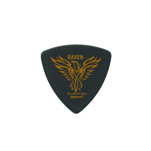 Clayton Black Raven Rounded Triangle Guitar Picks 0.80mm 12pk