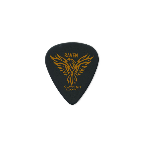Clayton Black Raven Standard Guitar Picks 1.00mm - 12 Pack