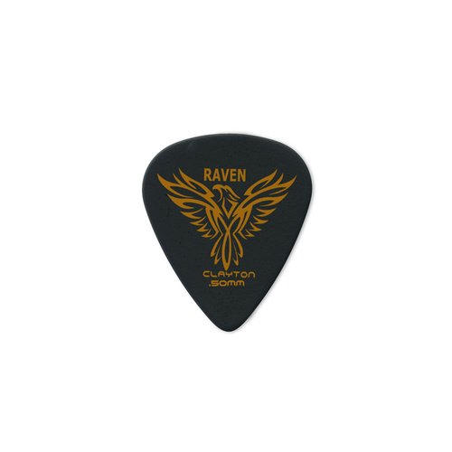 Clayton Black Raven Standard Guitar Picks 0.50mm - 12 Pack