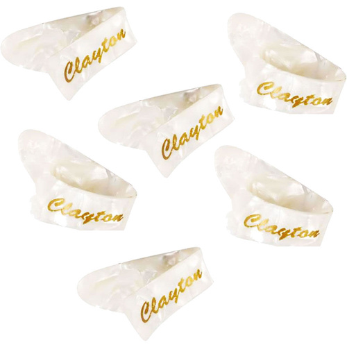 Clayton Celluloid Medium Thumb Picks - Pearl Finish, 6 Pack