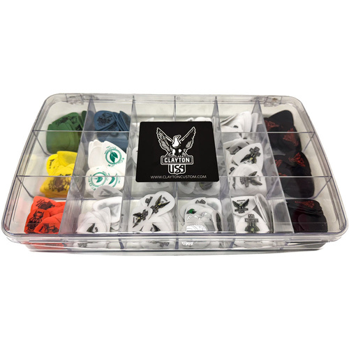 Clayton Counter Display Box of 432 Guitar Picks - Assorted Sizes & Styles