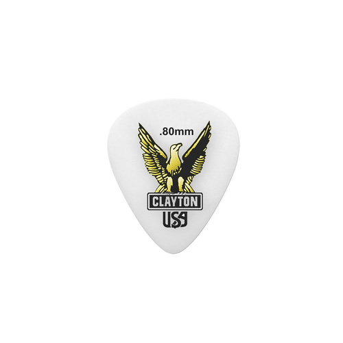 Clayton Acetal Eagle Standard Guitar Picks 0.80mm - 12 Pack