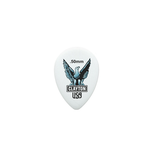 Clayton Acetal Eagle Small Teardrop Guitar Picks 0.50mm - 12 Pack