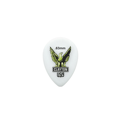 Clayton Acetal Eagle Small Teardrop Guitar Picks 0.63mm - 12 Pack