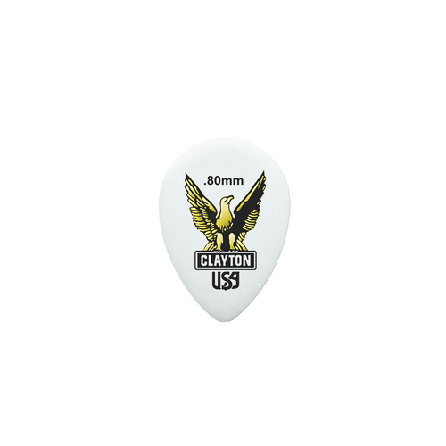 Clayton Acetal Eagle Small Teardrop Guitar Picks 0.80mm - 12 Pack