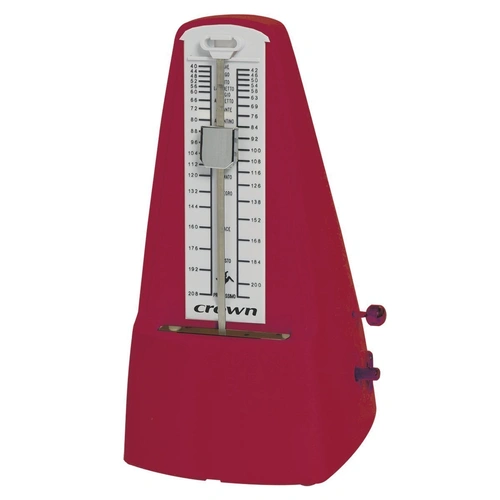 Crown CM-18-RED Traditional Metronome with Adjustable Bell and Swinging Pendulum
