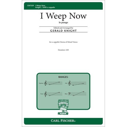I Weep Now SATB A Cappella (Octavo) Book
