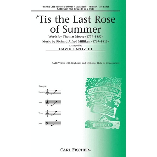 Tis The Last Rose Of Summer SATB Piano (Opt Fl)