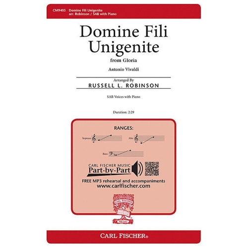 Domine Fili Unigenite From Gloria SAB