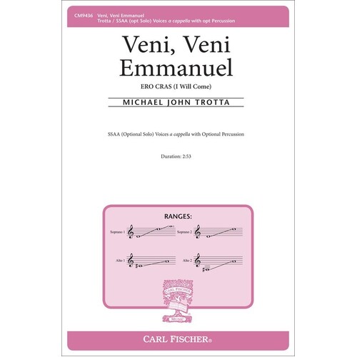 Veni Veni Emmanuel SSAa A Cappella (Octavo) Book