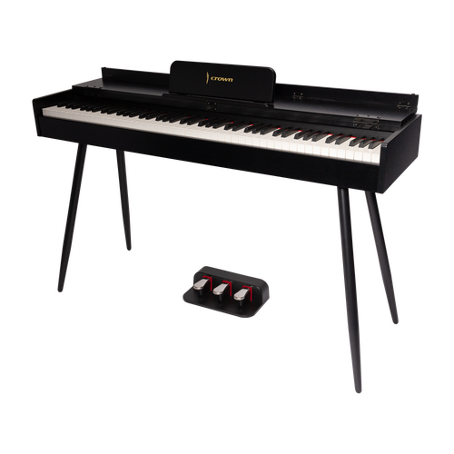 Crown CMDP-919-BLK 88-Key Compact Weighted Digital Piano in Black