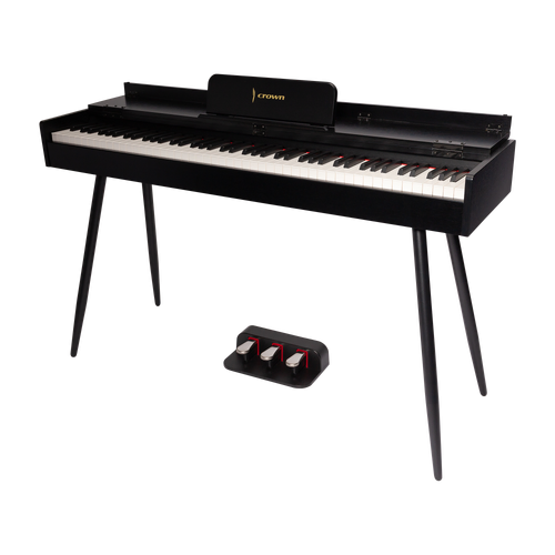 Crown CMDP-919-BLK 88-Key Portable Digital Piano with Hammer-Action Keyboard and French Dream Sound Engine