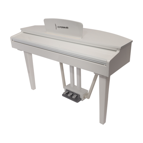 Crown CMG-1 Digital Grand Piano - Gloss White, 88-Key Hammer-Action Keyboard, French Dream Sound Engine, USB/MIDI Connectivity