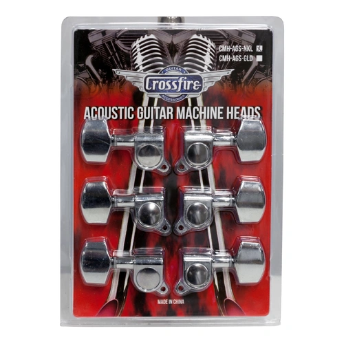 Crossfire CMH-AGS-NKL Acoustic Guitar Machine Head Set - Nickel Plated Tuners