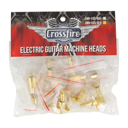 Crossfire CMH-EGS-GLD Electric Guitar Machine Head Set - Gold Plated Tuners
