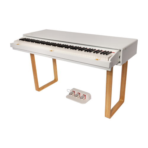Crown CMPD-801-WHT Upright 88-Key Weighted Digital Piano with Convertible Desk Design in White