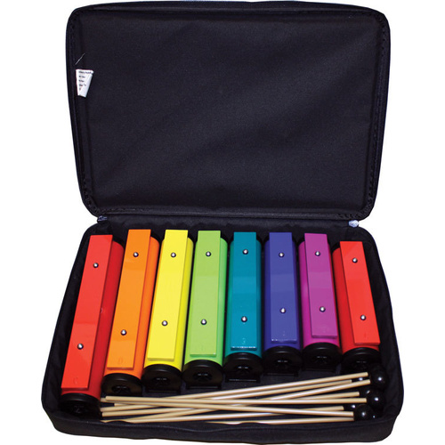 Chroma-Notes 8-Note Resonator Bell Set with Mallets and Carrying Case