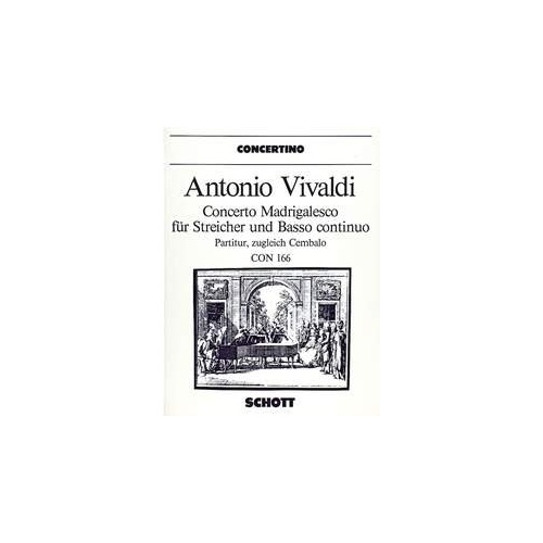 Vivaldi Concerto Madrigalesco PV 86 / RV 129 Full Score 16 Pages Schott Music