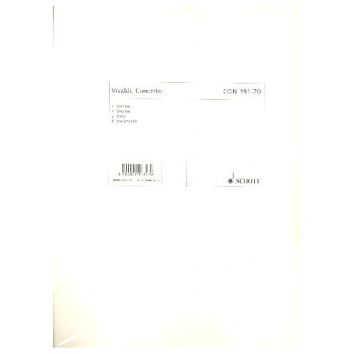 Vivaldi Concerto D Minor RV 540 / PV 266 Set of Parts for Viola and Guitar