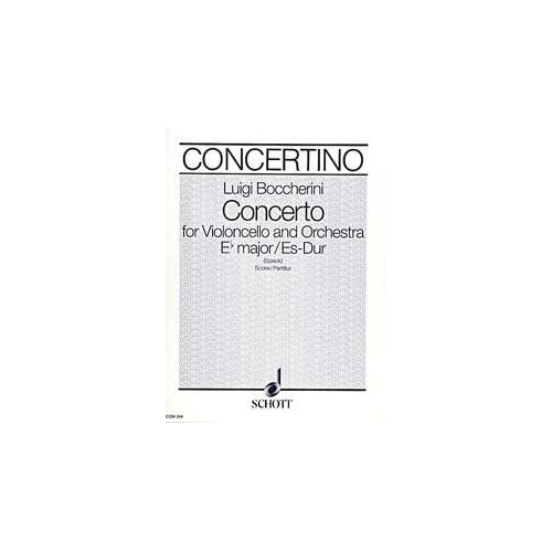 Boccherini Concerto E Flat Major Full Score for Cello and Orchestra, 54 Pages, Schott Music