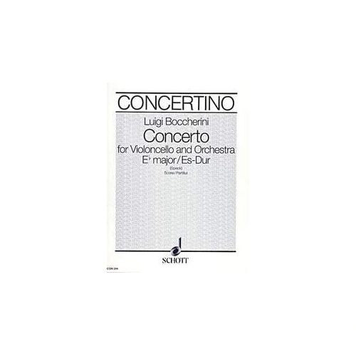Boccherini Concerto E Flat Major Full Score for Cello and Orchestra, 54 Pages, Published by Schott Music