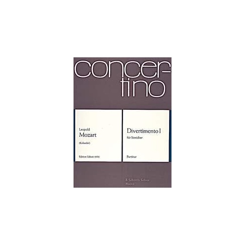 L Mozart - Divertimento I Full Score for Violin and Cello, 8 Pages, Published by Schott Music