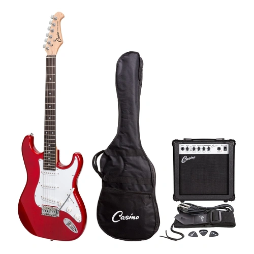 Casino CST-22-TWR Electric Guitar and 15 Watt Amplifier Pack in Transparent Wine Red