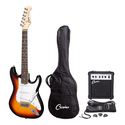 Casino ST-Style Short-Scale Electric Guitar and 10 Watt Amplifier Pack (Sunburst)