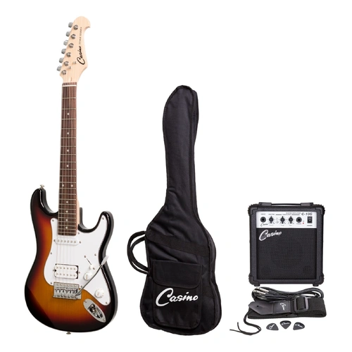 Casino ST-Style 3/4 Size Electric Guitar Pack with 10 Watt Amplifier - Sunburst