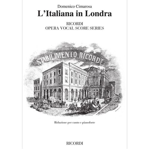 Cimarosa - L'Italiana In Londra Vocal Score Book