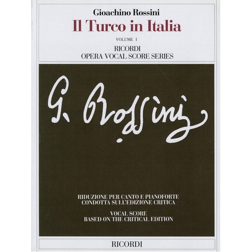 Rossini - Il Turco In Italia Vocal Score 2 Vols (Softcover Book)