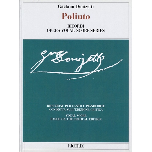Poliuto Complete Opera Vocal Score Book