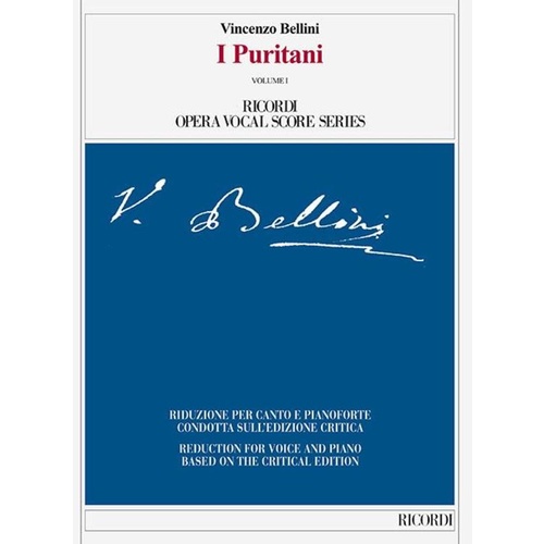 Bellini - I Puritani Vocal Score Book