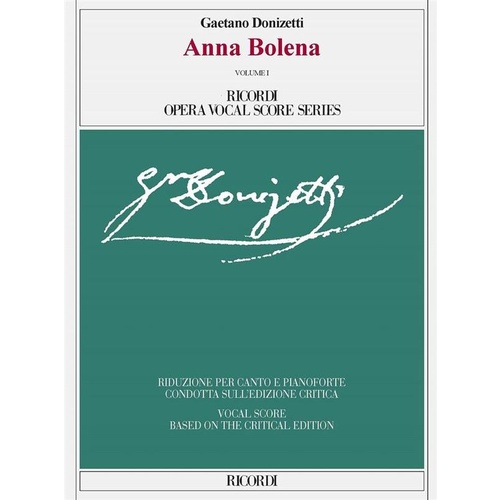 Donizetti - Anna Bolena Vocal Score Eng/Ita Book