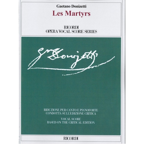 Donizetti - Les Martyrs Vocal Score (Softcover Book)