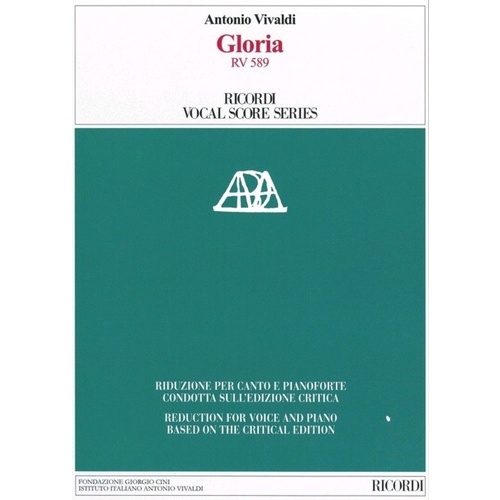 Vivaldi - Gloria Rv 589 Vocal Score Critical Edition Book