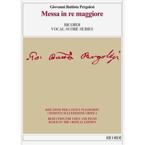 Pergolesi - Mass In D Major Vocal Score (Softcover Book)