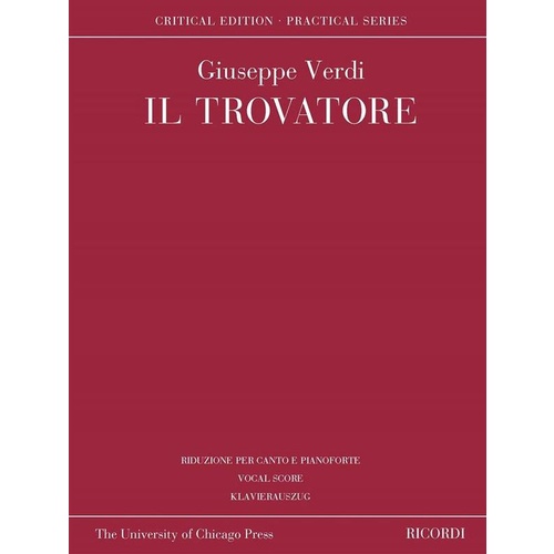 Verdi - Il Trovatore Vocal Score Eng/Ita/Ger Book