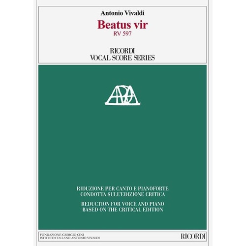 Vivaldi - Beatus Vir Rv 597 Vocal Score Book